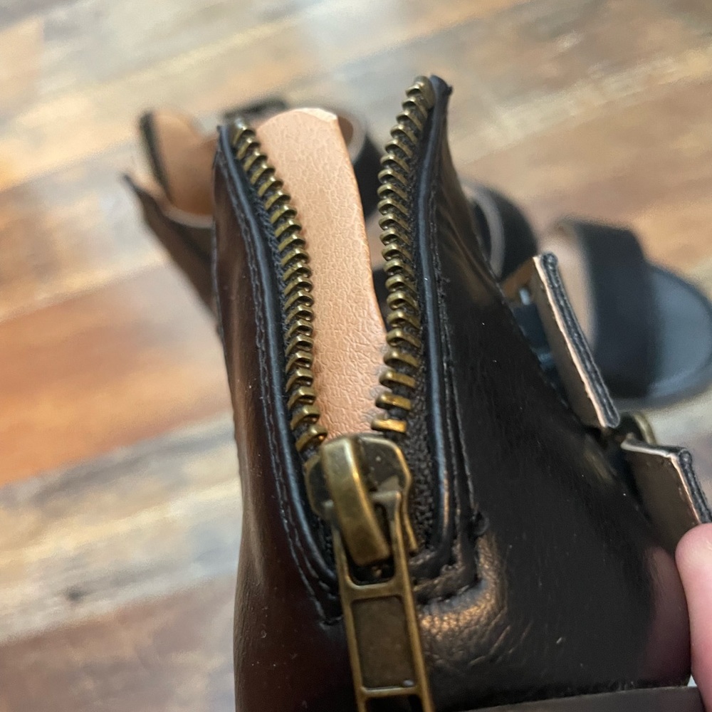 Black Block Heel Sandals - Picture 2 of 3